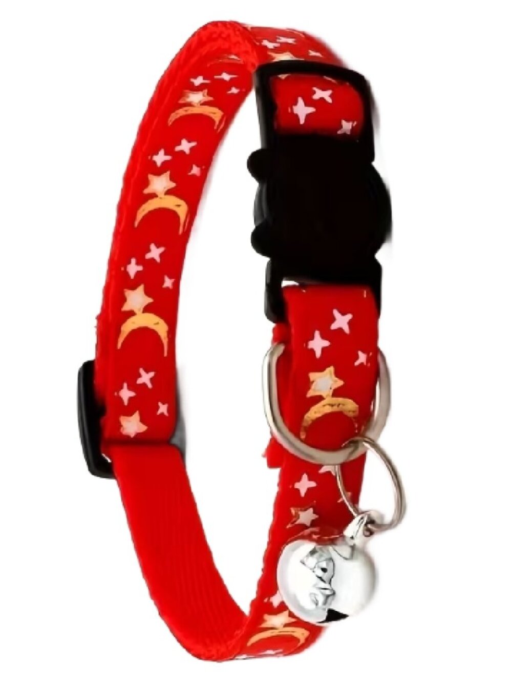 Astrology Collar in Red Kitty Cat Puppy Breakaway Bell Adjustable Moon Stars NEW